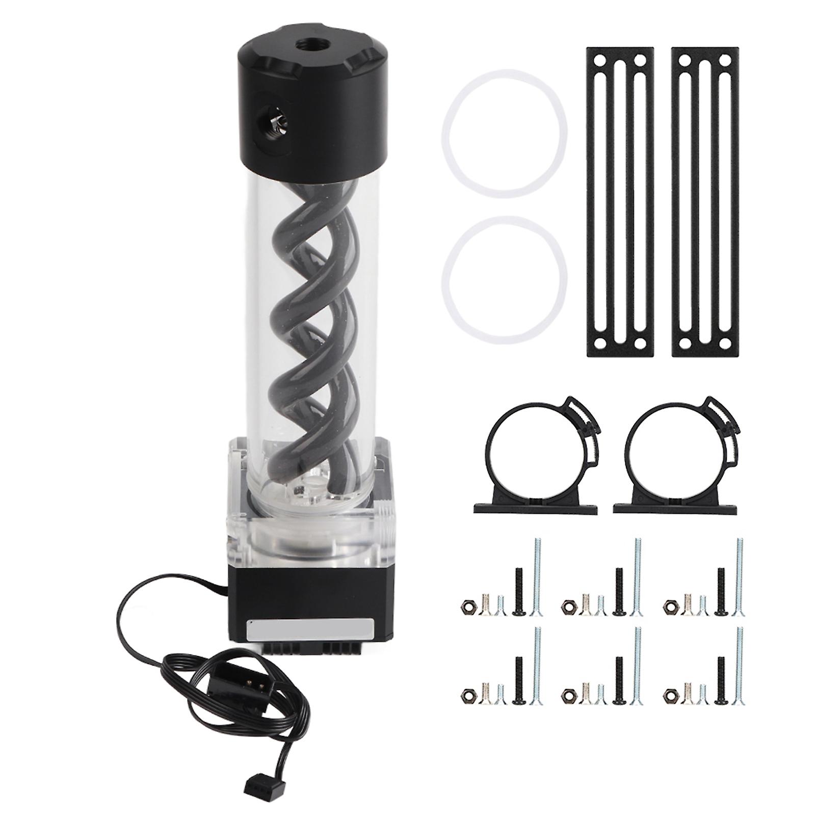 Water Cooling Pump Tank Aluminum Anode 4 Meters Head Computer Accessories PUB FS6MB-24(Black )