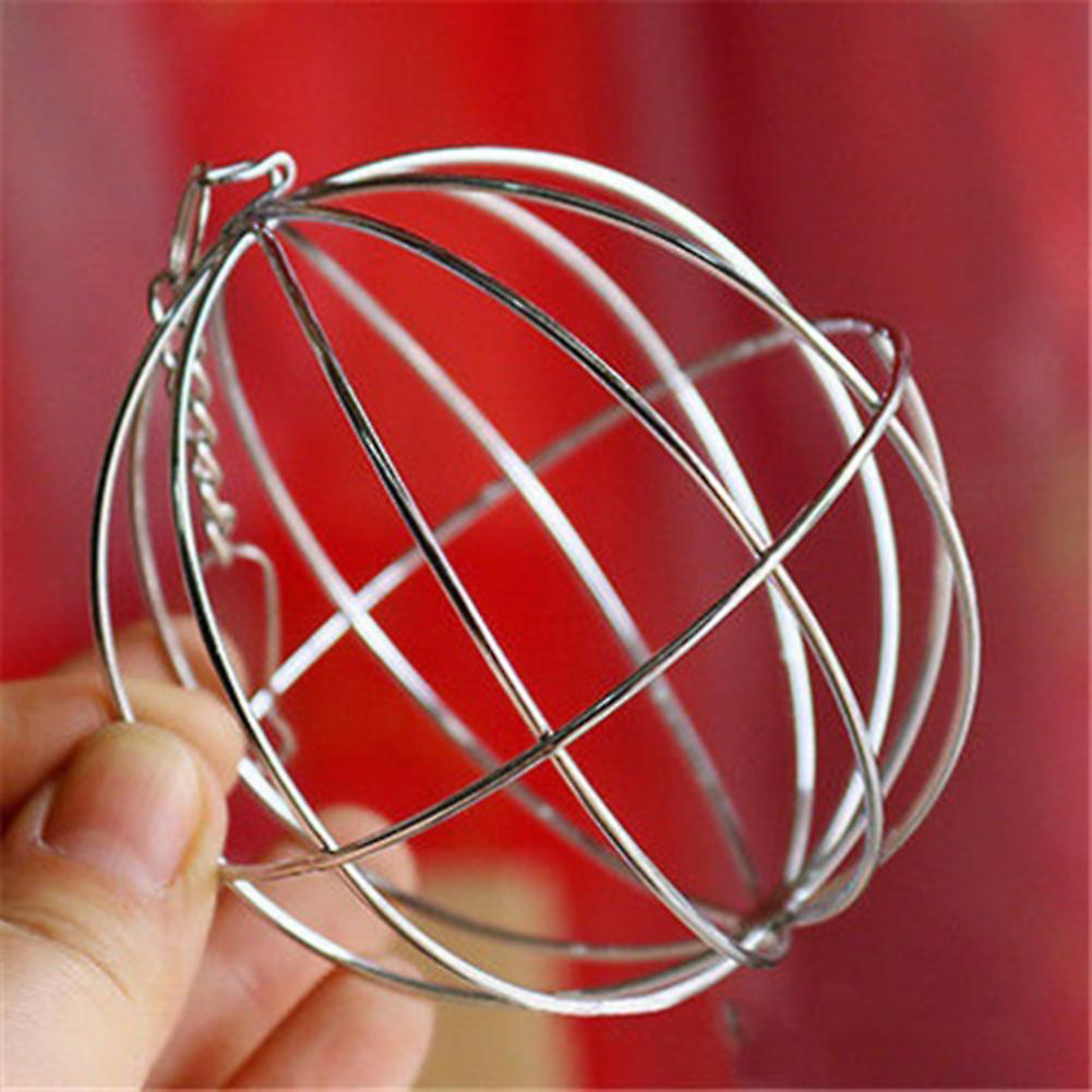 Hollow Sphere Rabbit Stainless Steel Pet Feed Dispenser Ball Toy with Chain Hook