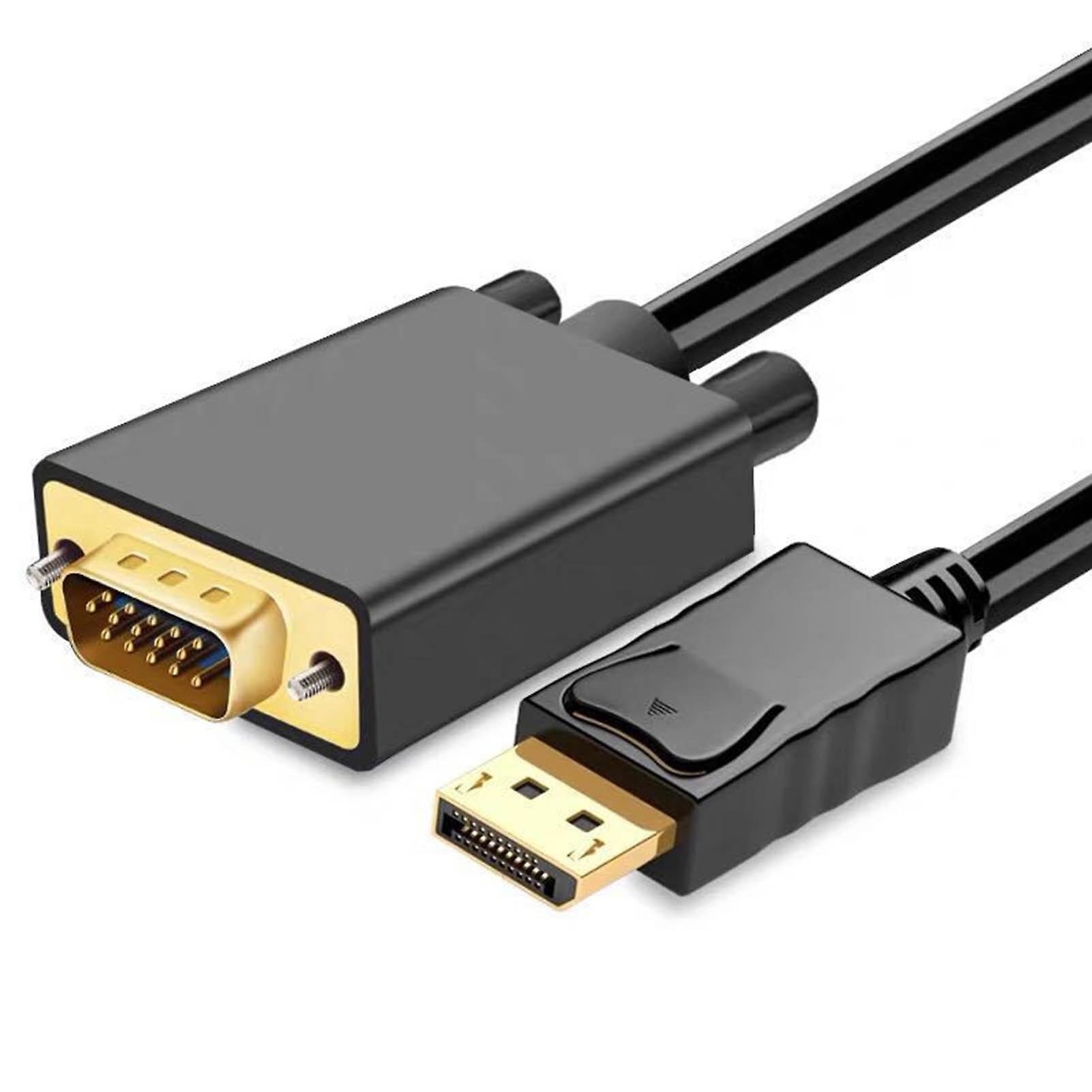 1.8m DP to VGA Adapter Cable, Stable Transmission Without Loss, High Efficiency DisplayPort to VGA Adapter Cord
