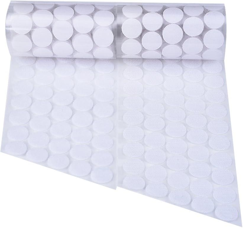 500 Pieces 20mm Diameter Self Adhesive Hook Tapes Dots Self Adhesive Round Dots Tapes with Sticky Adhesive Glue Fixing (White)