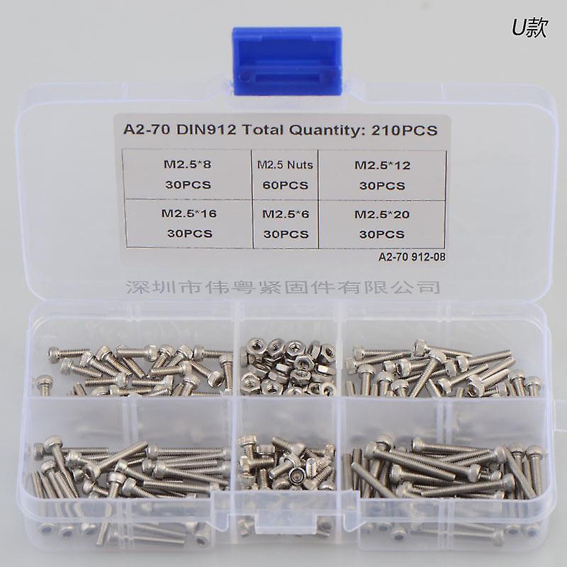 Hexagons Socket Head Cap Screw Nut Set with Storage Box Anti-Rust Hardware Supplies for Equipment