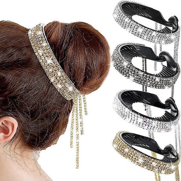 4-Pack Non-Slip Glitter Rhinestone Hair Styling Clips