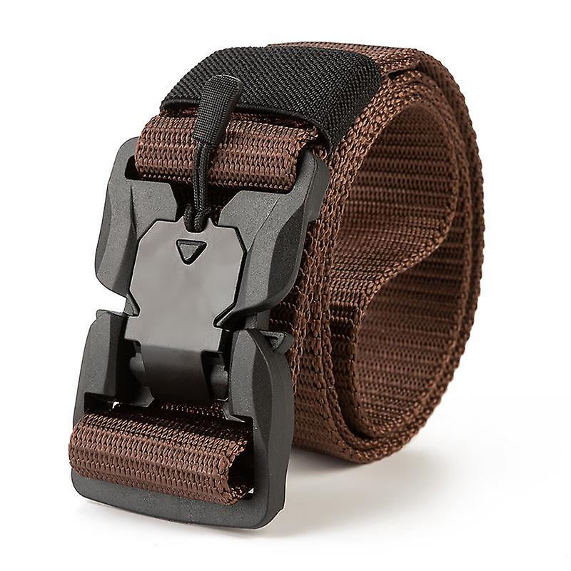 New Men Belt Outdoor Hunting Black Military Tactical Quick Release Magnetic Buckle Multi Function Canvas Nylon Waist Belts Strap