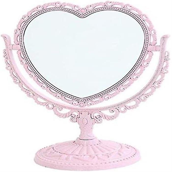 7-inch Heart Shaped Tabletop Vanity Makeup Mirror