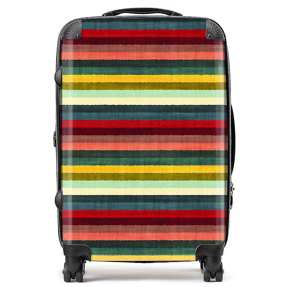 Multicolour Striped Brish Pattern Suitcase