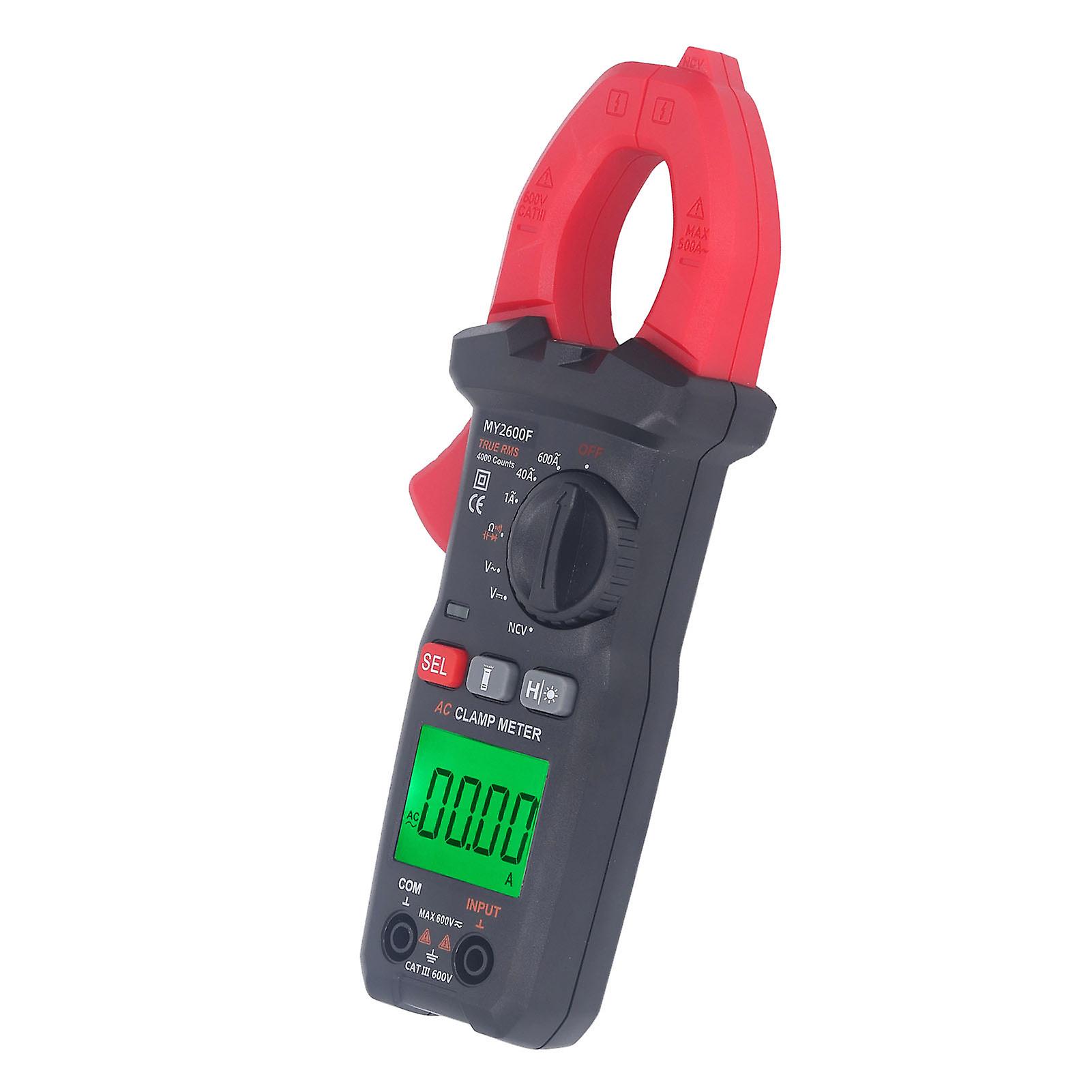 Digital Clamp Meter 4000 Counts LCD Backlit Display Auto Ranging Clamp Current Voltage Tester 