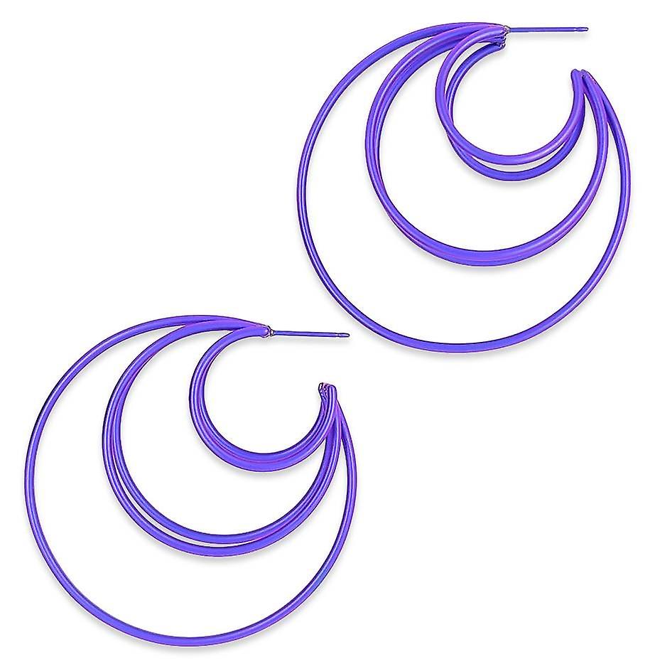 Ti2 Titanium Large Wire Fan Hoops - Purple