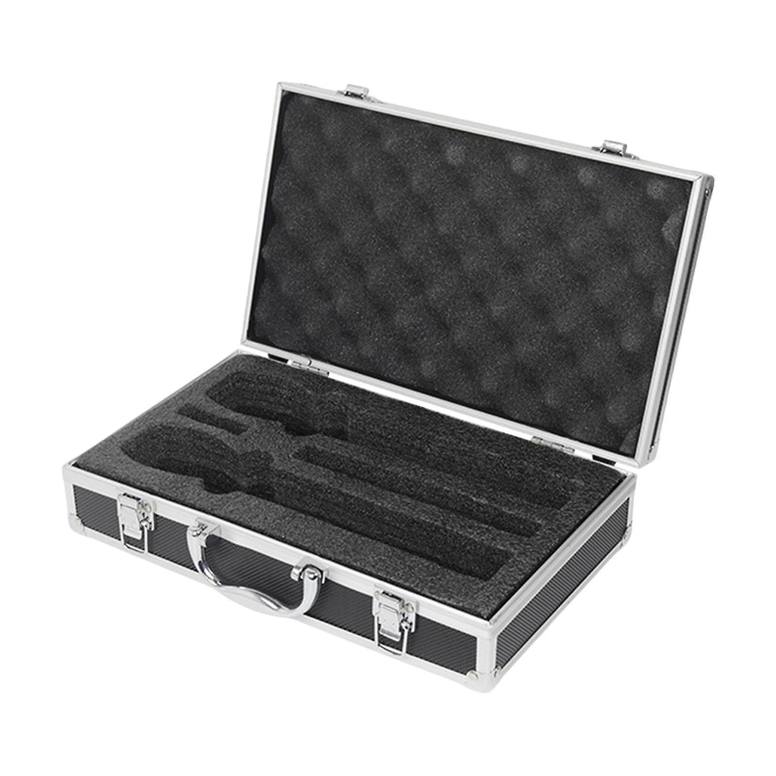 Microphone Case Foam Case Organizer Protective Box for Party Business Travel 31.9x19x7.6cm