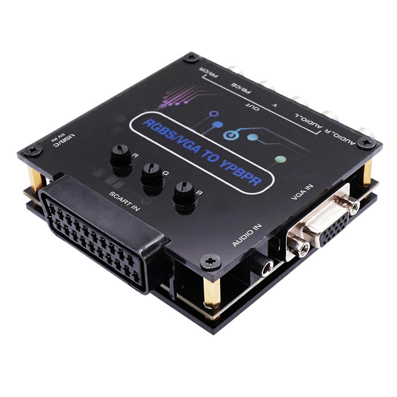 Video Transcoder Plug Play Color Adjustment 5V RGBS/VGA to YPBPR Signal Video Converter Game Console
