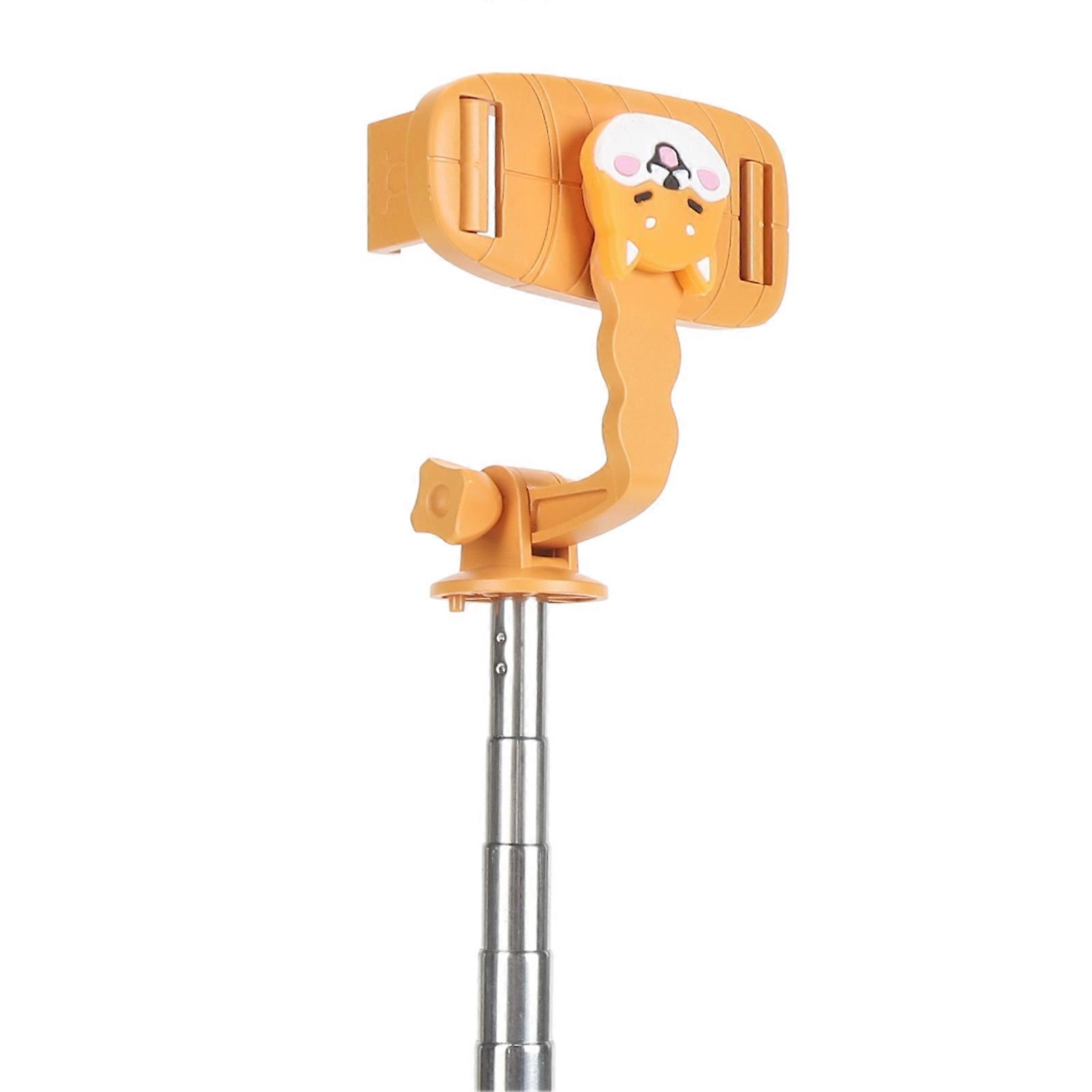 Cute Cartoon Puppy Selfie Stick Tripod 26.4 Inch Extendable Handheld Phone Tripod Stand with Detachable Bluetooth Remote for Live Streaming Vlogging