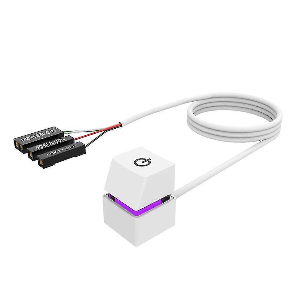 2m Portable Led Lights Computer Desktop Switch Pc External Start On/off Button Extension Cable, Rgb