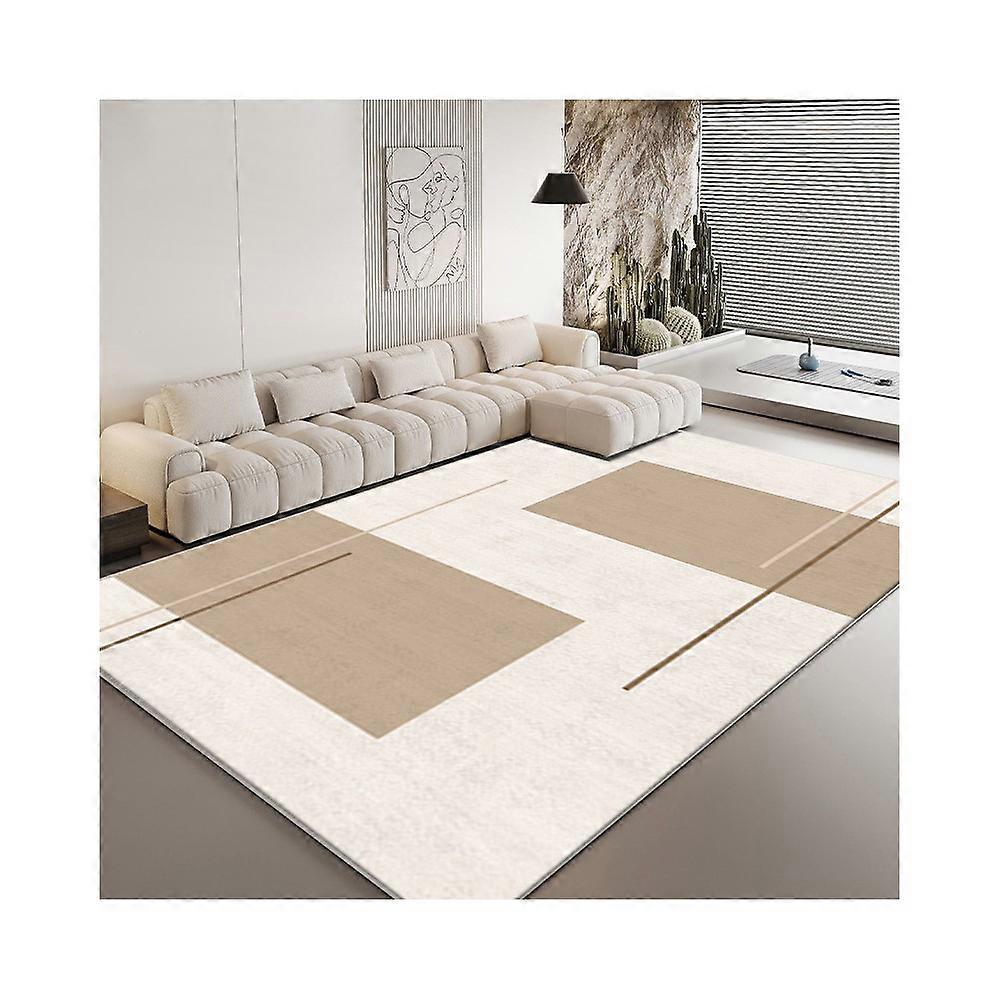 Tappeto in stile crema per camera da letto Tappeto lavabile per soggiorno, Tappeti per linee geometriche, tappeti per ingresso-SJ-5