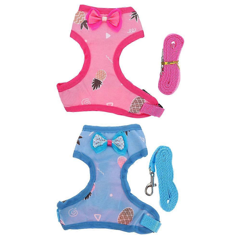 2 Sets of Durable Rooster Harness Leash Pulling Rope Chicken Leash Chain