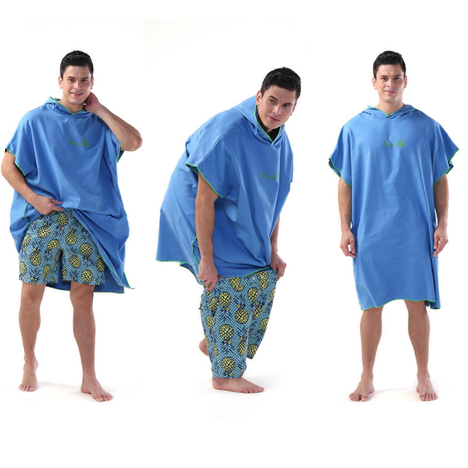 Hooded Beach Towel Poncho - Microfiber Changing Robe For Surfing & Swimming