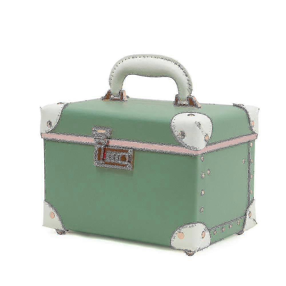Leather Portable Makeup Storage Box With Combination Lock