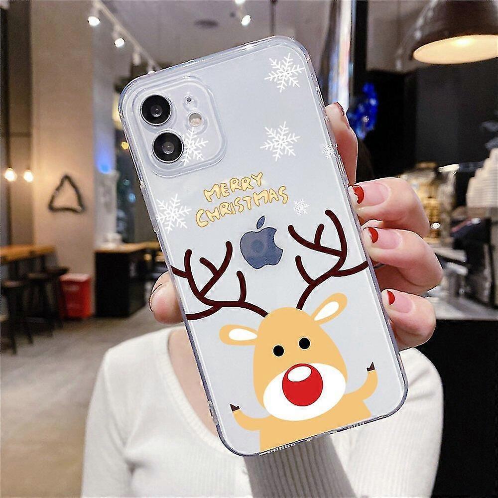 Jianghuo New Year Christmas Case For Iphone 11 Pro Max Cute Bear Soft Tpu Phone Cover Fundas For Iphone 13 8 7 Plus X Xs Xr 12Pro Se2020