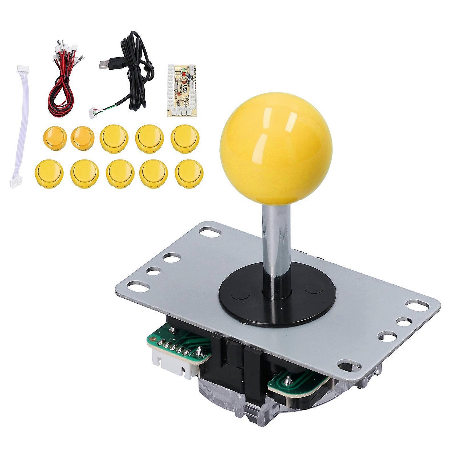 Qm070901 Arcade Game Joystick Kits Zero Delay Arcade Game Diy Kit Parts With Encoder Board 10 Buttons Joystick For Mameblue