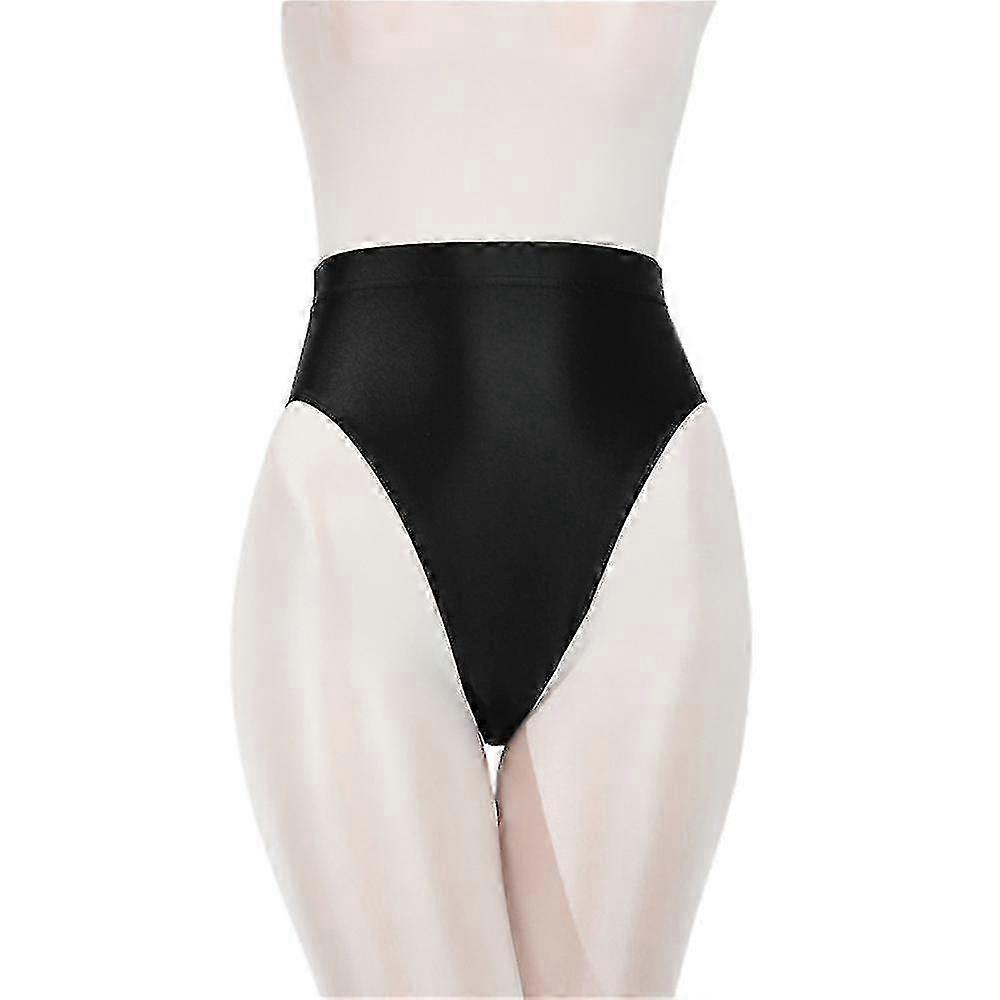 Kvinnor Silky Shiny Satin Glossy Wet Look Knickers High Waist Briefs Underkläder Trosor