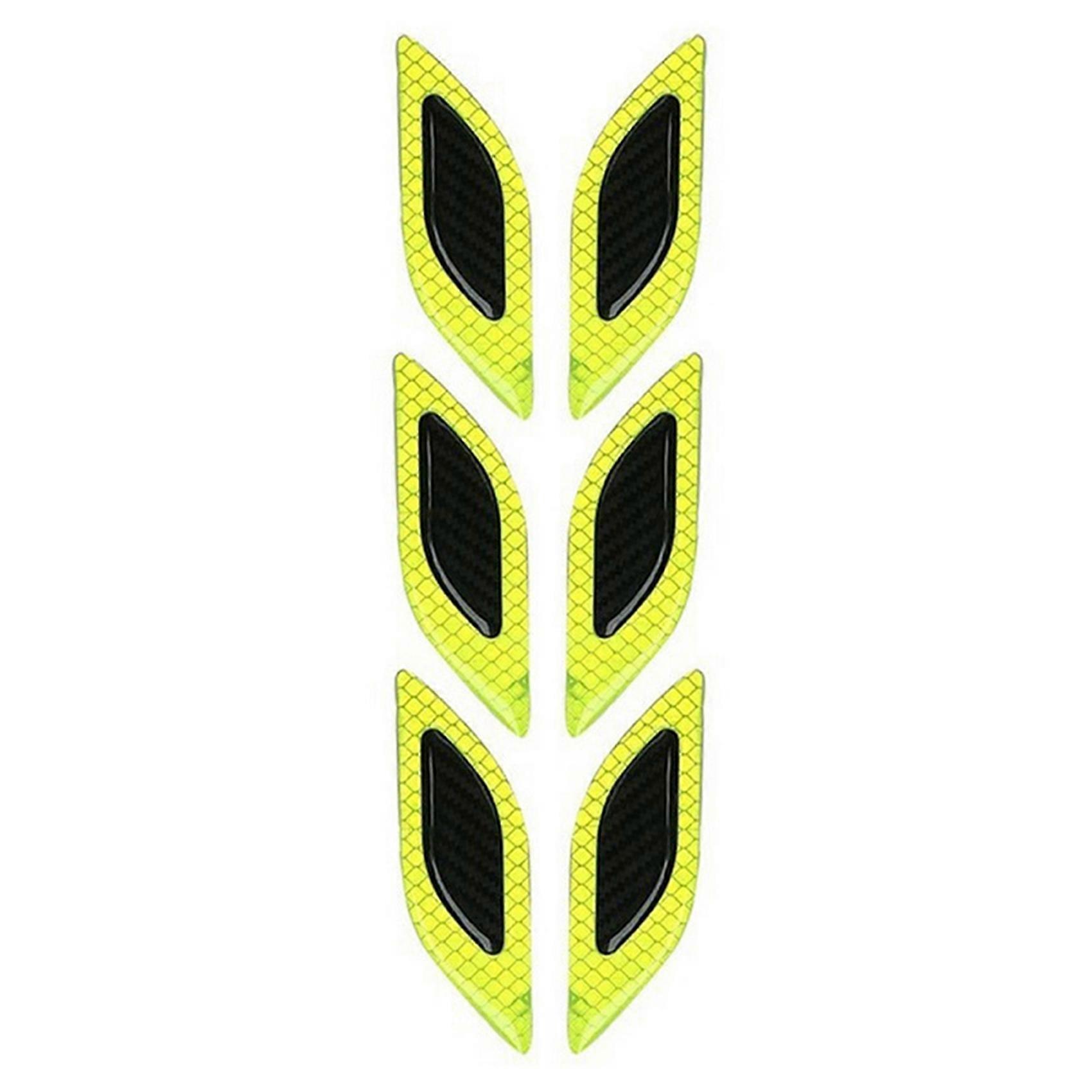 6 Pcs Car Reflective Stickers Safety Reflective Tape Leaf Warning Mark Car Bumper Sticker Accessori