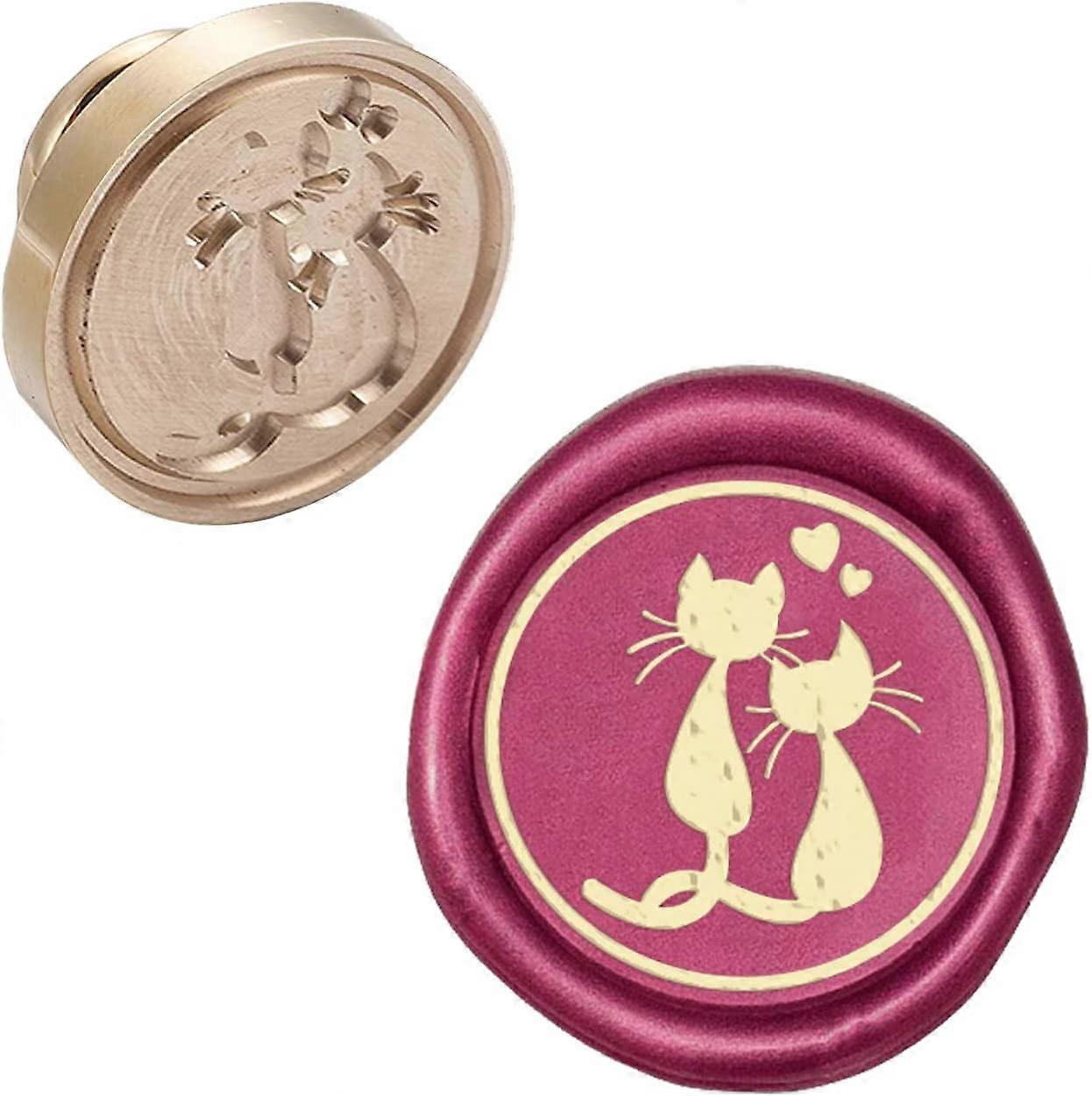 ワックスシールスタンプヘッド交換用猫愛着取り外し可能なシーリング真鍮スタンプヘッドOlnyクリエイティブギフト封筒招待カードデコレーション