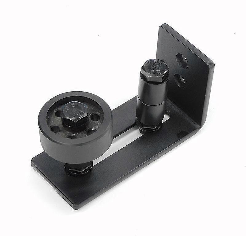 Multifunctional Barn Door Bottom Floor Guide Adjustable Roller Floor Guide for Sliding Doors (Black,12*6.5cm)