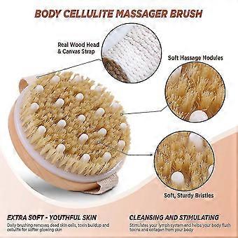 Brush For Wet Or Dry Bristles Exfoliating And Massaging For Drainage,cellulite,dry Skin Massager