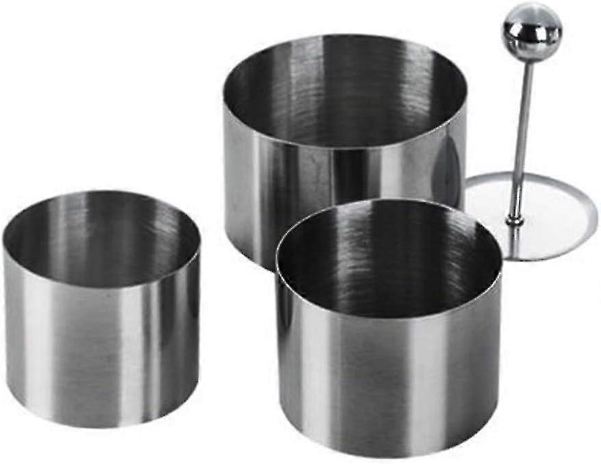 Cooking Rings Mold Cake Cutters Round with Pusher