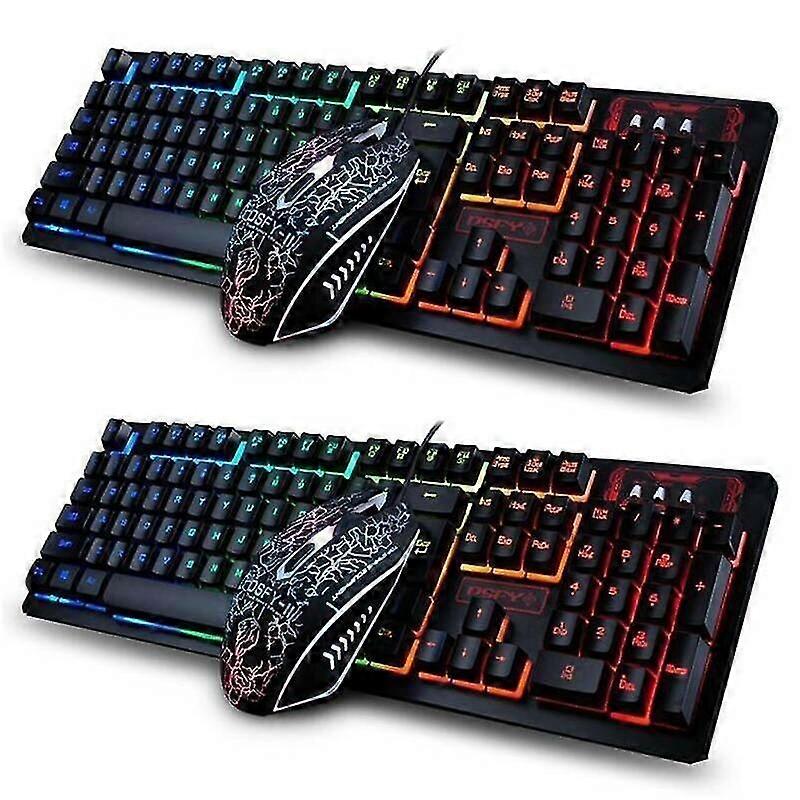 gaming keyboard mouse sets backlit mechanical keys wired