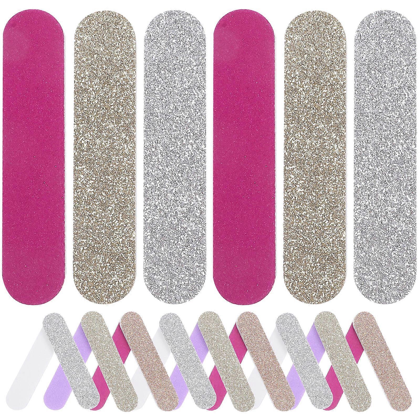 30pcs Glitter Nail File Strips Manicure File Pedicure File Strip Portable Nail Buffer