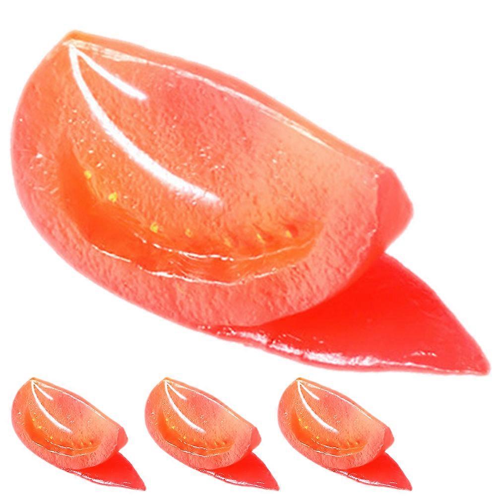 4Pcs Artificial Tomato Slice Realistic Tomato Models Plastic Tomatoes Slice Artificial Vegetables