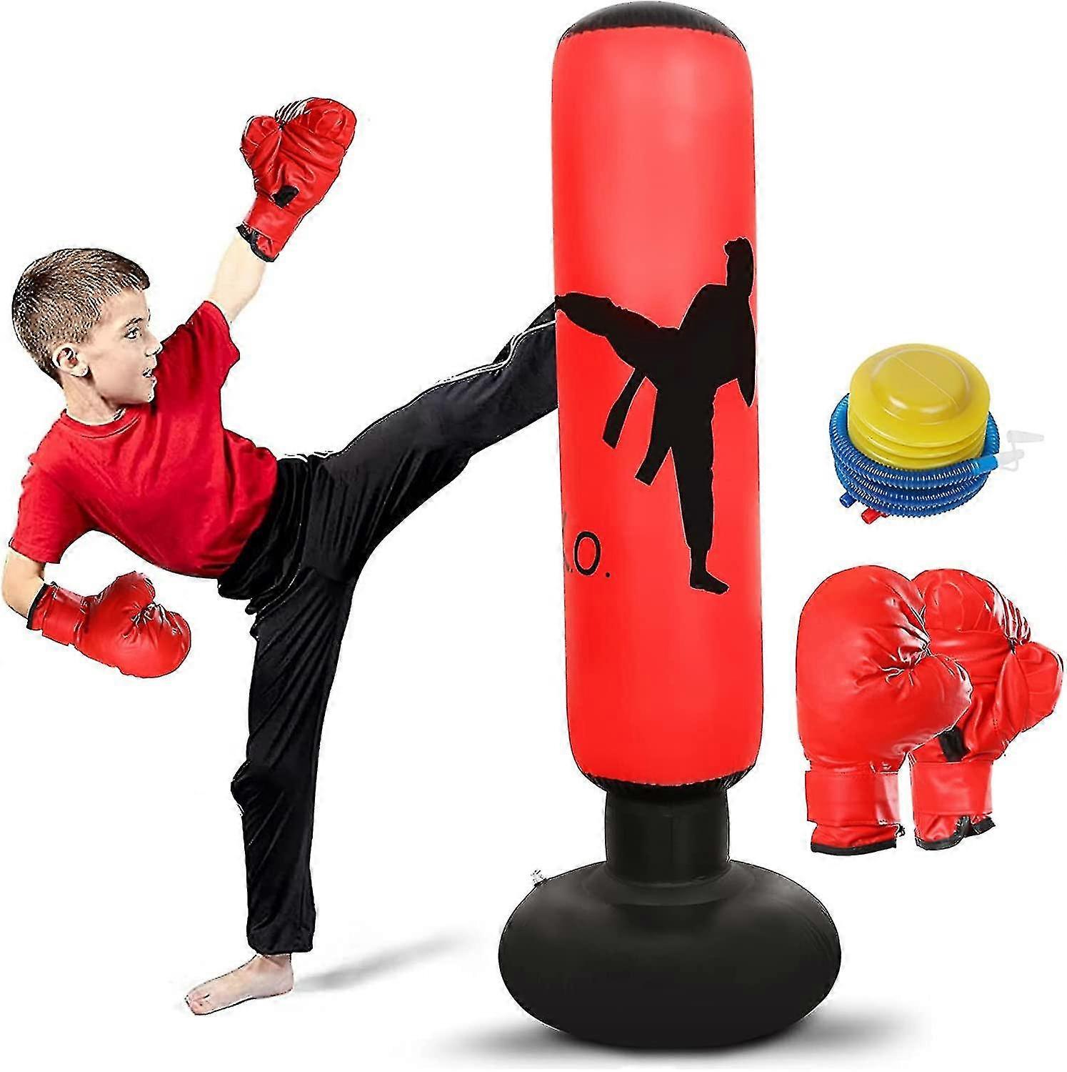 Sac de frappe pour enfants. Sac de boxe gonflable. Ensemble d’entraînement de boxe pour enfants. Rebond instantané Guanguan