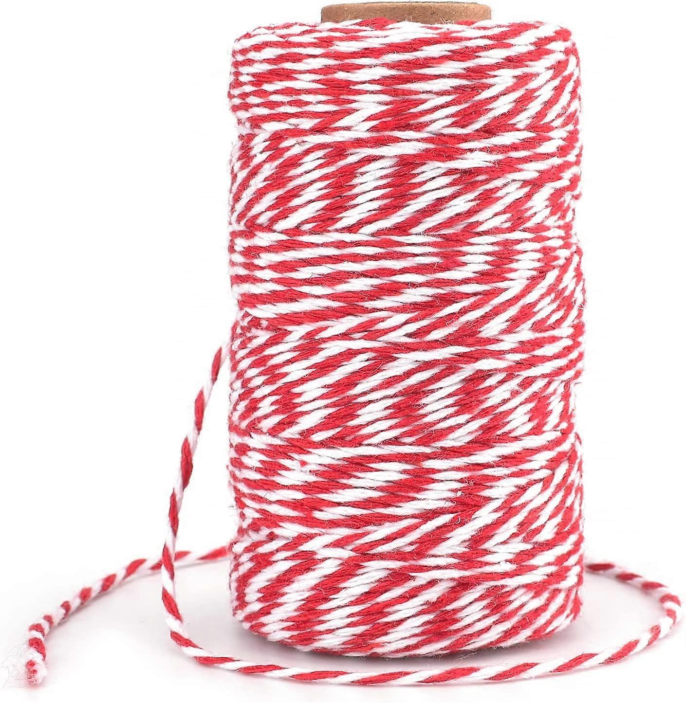 Two Tone Thin Cotton Rope Garden Thread Durable Label Spool DIY Craft 328ft(A)