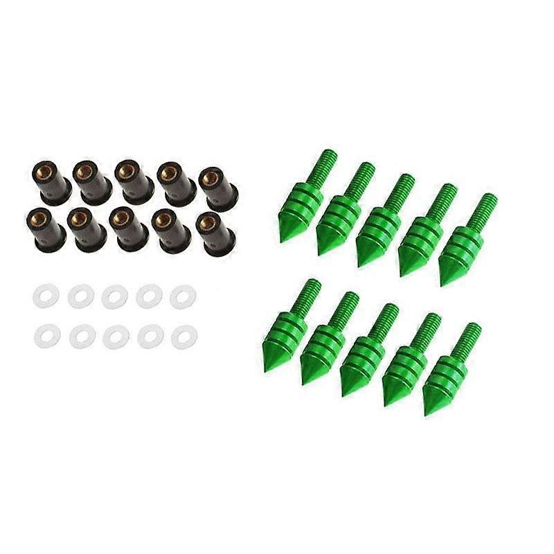 10pcs Motorcycle Windshield Bolts Screw Nut Washers Kit Windshield Panel Mounting Hardware Modified Parts