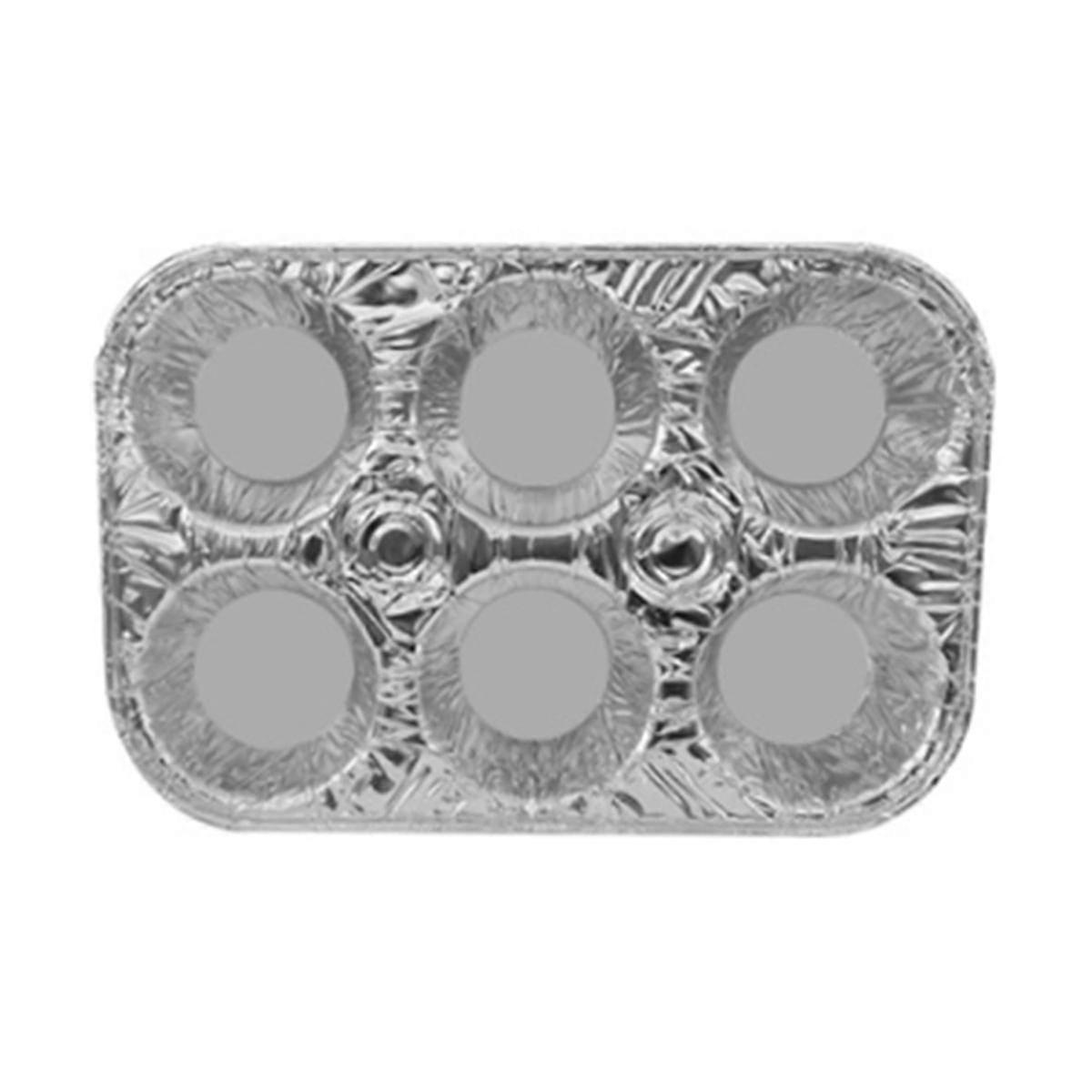 Waytiffer 10 Pack 6-Cup Disposable Muffin Pans - Aluminum Foil Baking Trays For Cupcakes, Muffins & Mini Pies - View #3
