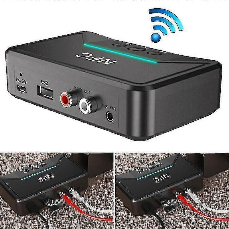 wireless bluetooth 5.0 receiver rca aptx ll nfc 3.5mm jack aux usb audio adapter