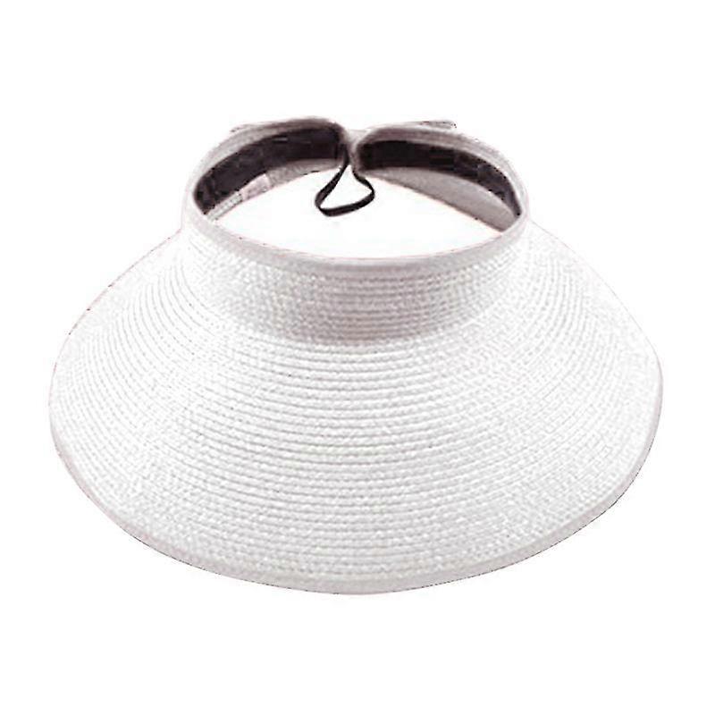 Womens Roll Up Wide Brim Bow Knot Hat Foldable Adjable Sun Visor Caps