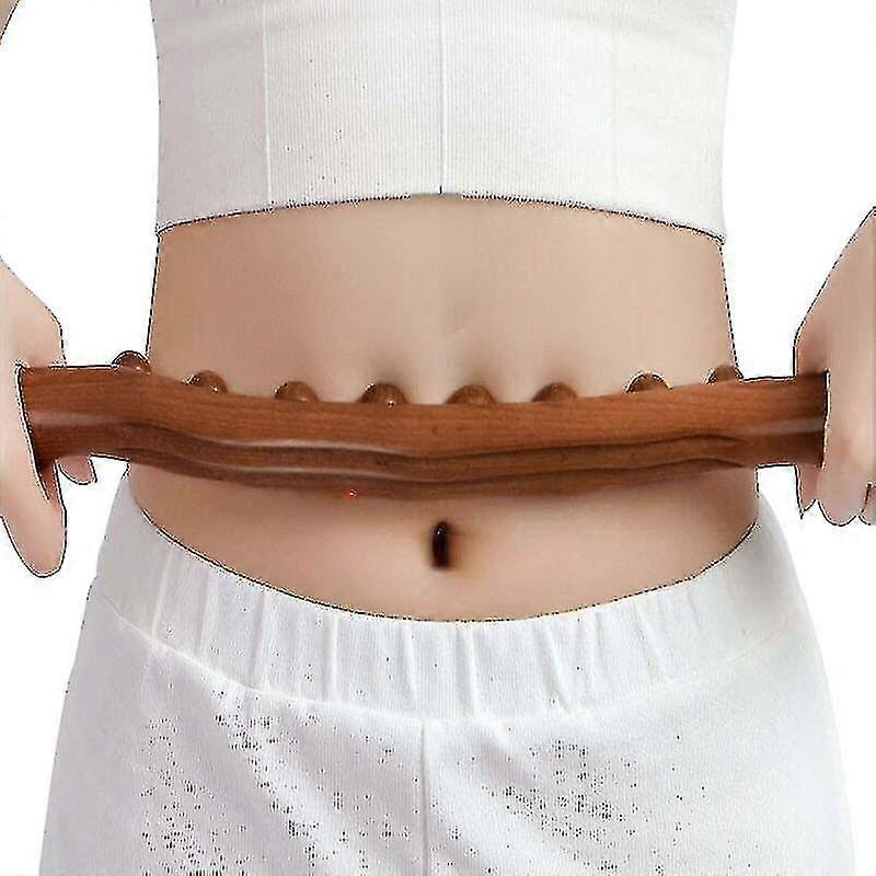 New 8 Beads Gua Sha Massage Stick Carbonized Wood Back Body Meridian Scrapping Therapy Wand Muscle Relaxing Acupuncture Massager