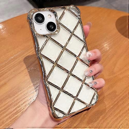 For iPhone 15 3D Diamond Lattice Laser Engraving Mobile Phone Case