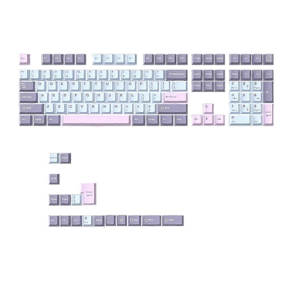 125 Keys PBT Double Shot Keycaps Set Key Caps Cherry Height for MX Mechanical Gaming Keyboard , Typ