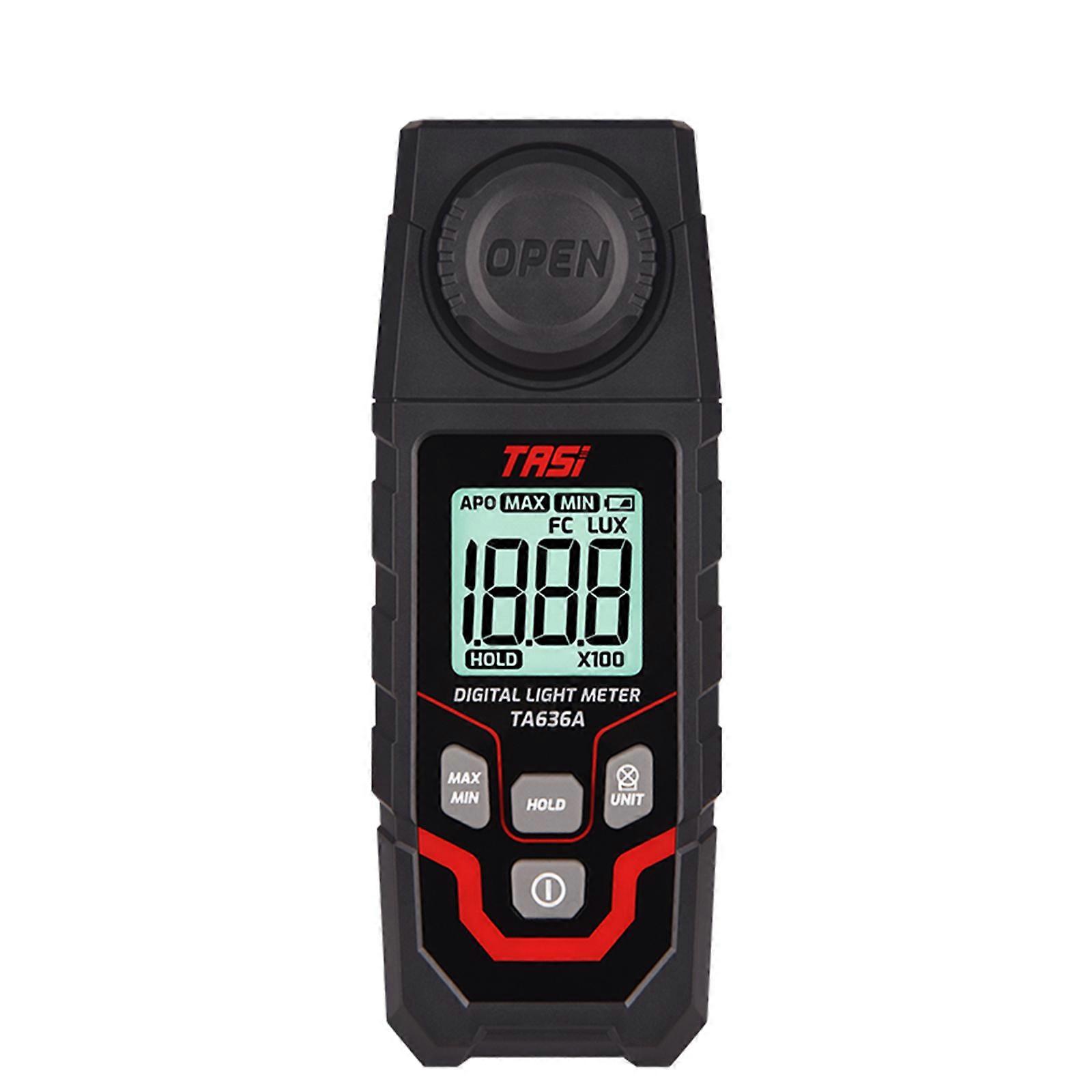 TA636A Digital Lux Light Meter, 0.1-200000LUX Range, 4% Accuracy, Silicon Sensor, Auto Power Off
