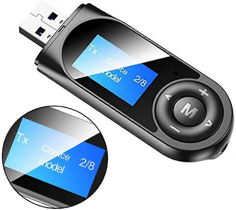Bluetooth Receiver Transmitter Visible USB 5.0 Bluetooth Adapter For PC TV Headphones