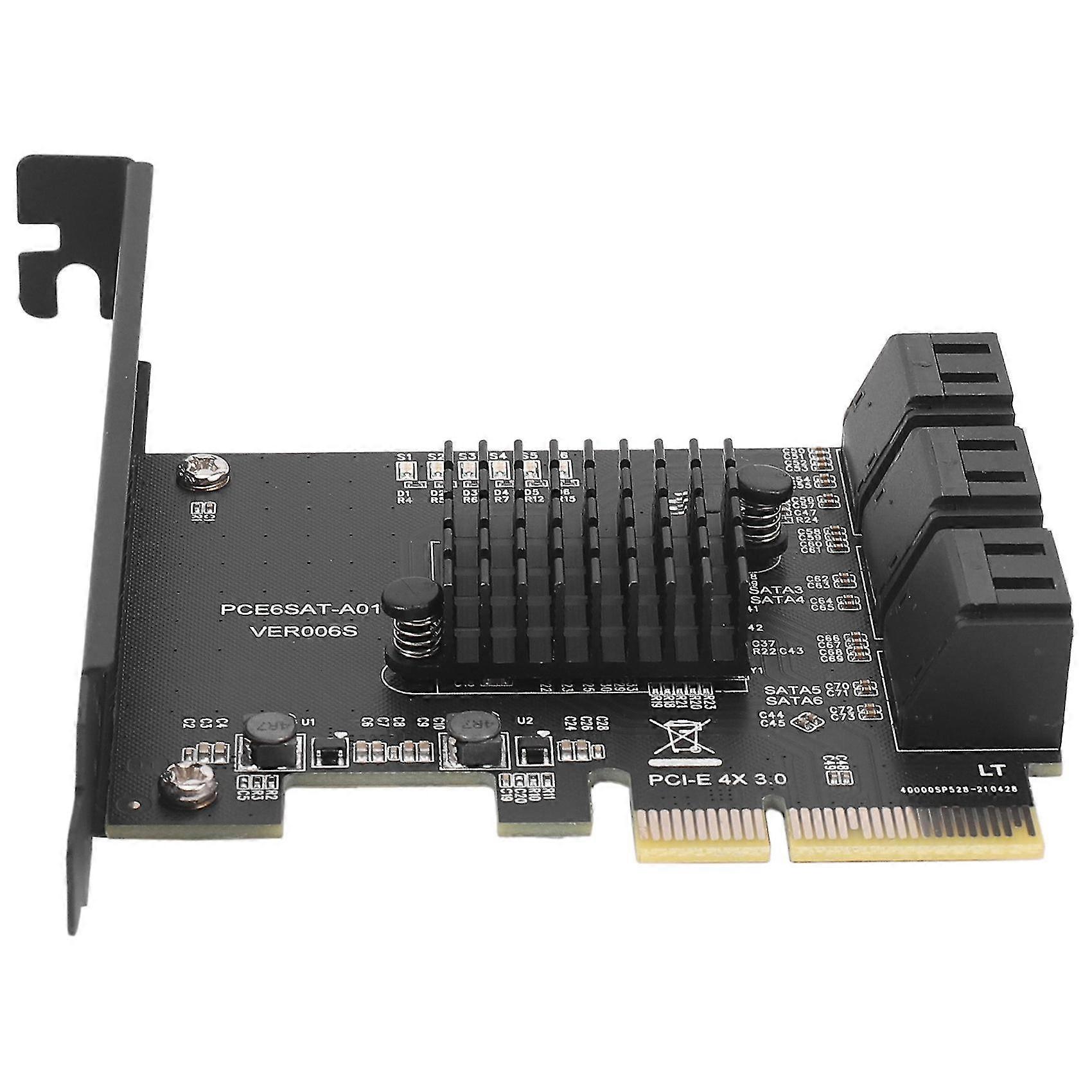 Sata Pci E-adapter 6 Portar Sata 3.0 till Pci X4 expansionskort Sata3.0 Pcie Pci-e Sata Controller