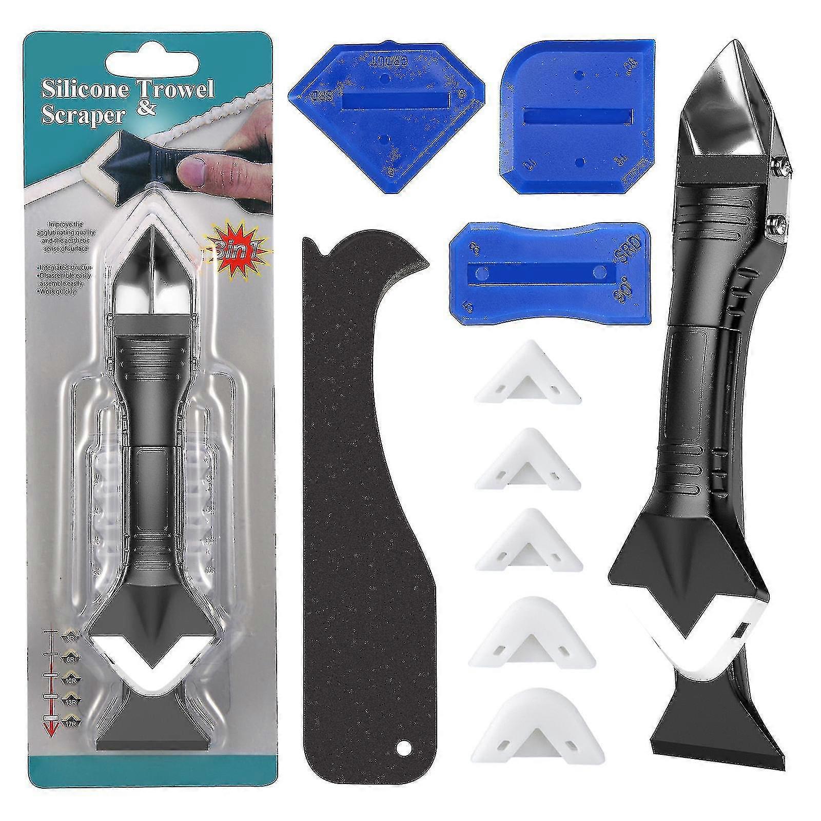 Silicone Caulking Tools 3 In 1 Sealant Finishing Tool Grout Scraper Shovel Caulking Mould Removal Tools