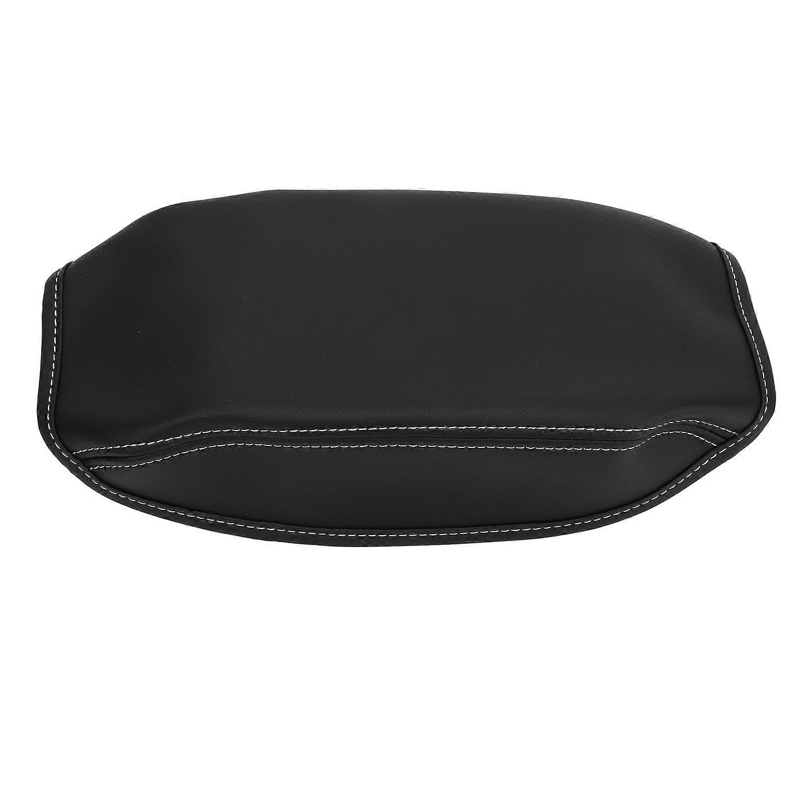 Center Console Cover Black Superfiber Armrest Support Elbow Rest Pad Replacement for Subaru Forester 2019 to 2023 Black Skinned Gray Line