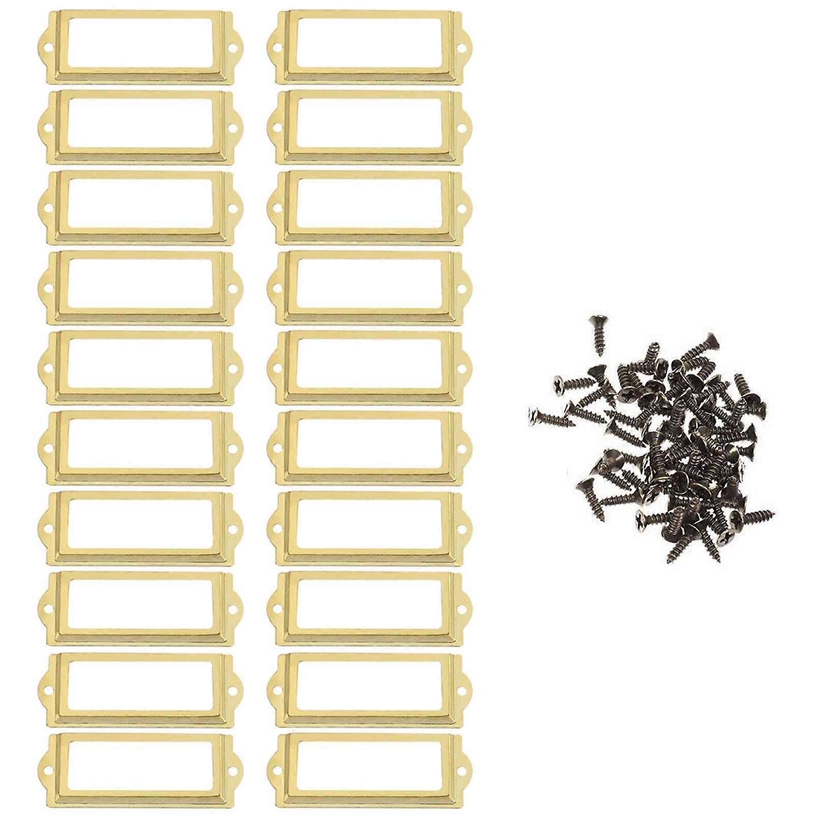 1 Set Business Card Holder Retro Style Not Easily Deformed Rustproof Corrosion Resistant Metal Label Holder Name Card Frame Decoration Office Supplies