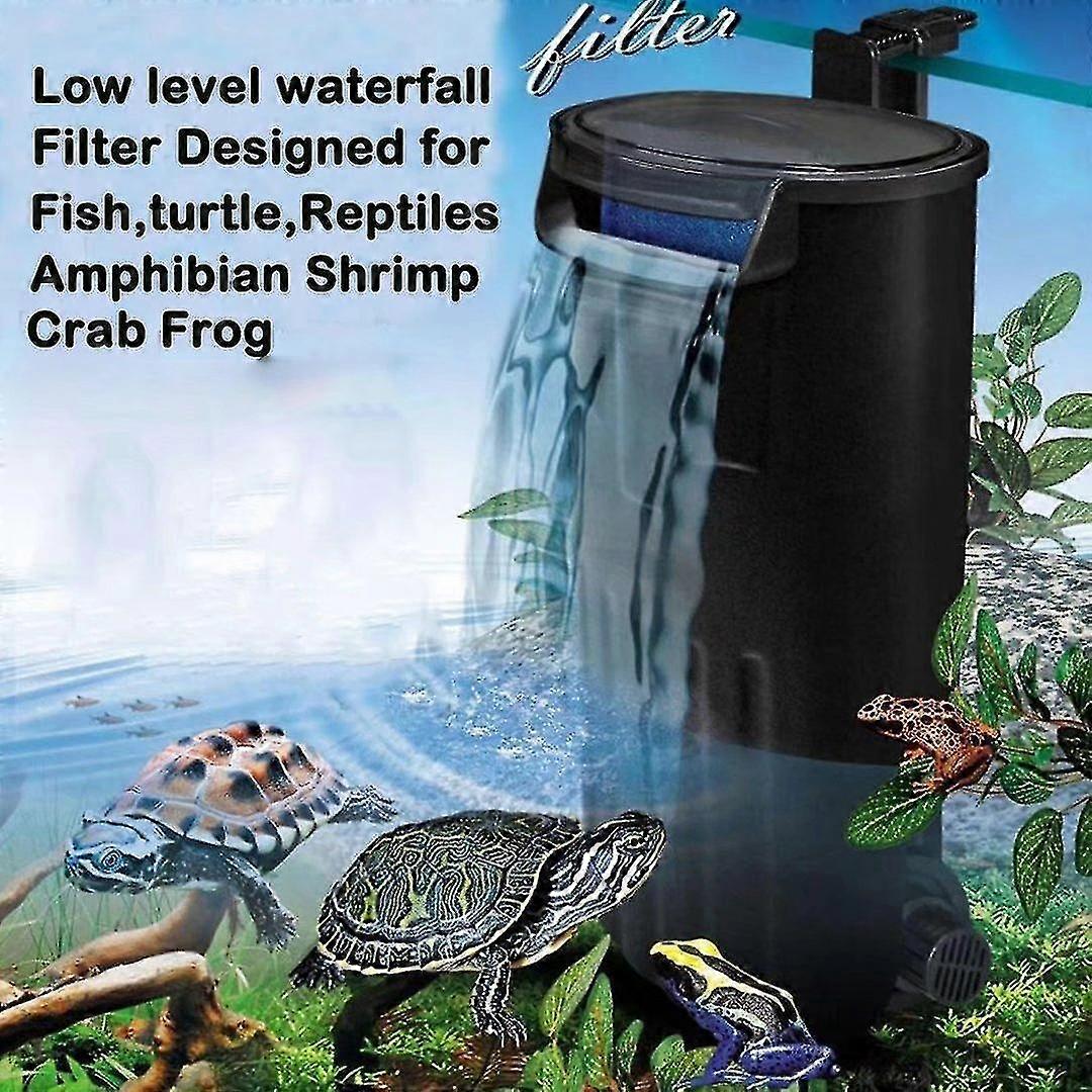 Akvarium skilpaddefilter for reptiler tank lavnivå foss filter
