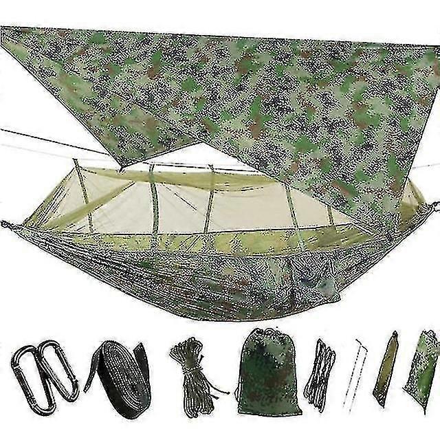 Portable Double Camping Hammock with Mosquito Net and Rain Fly
