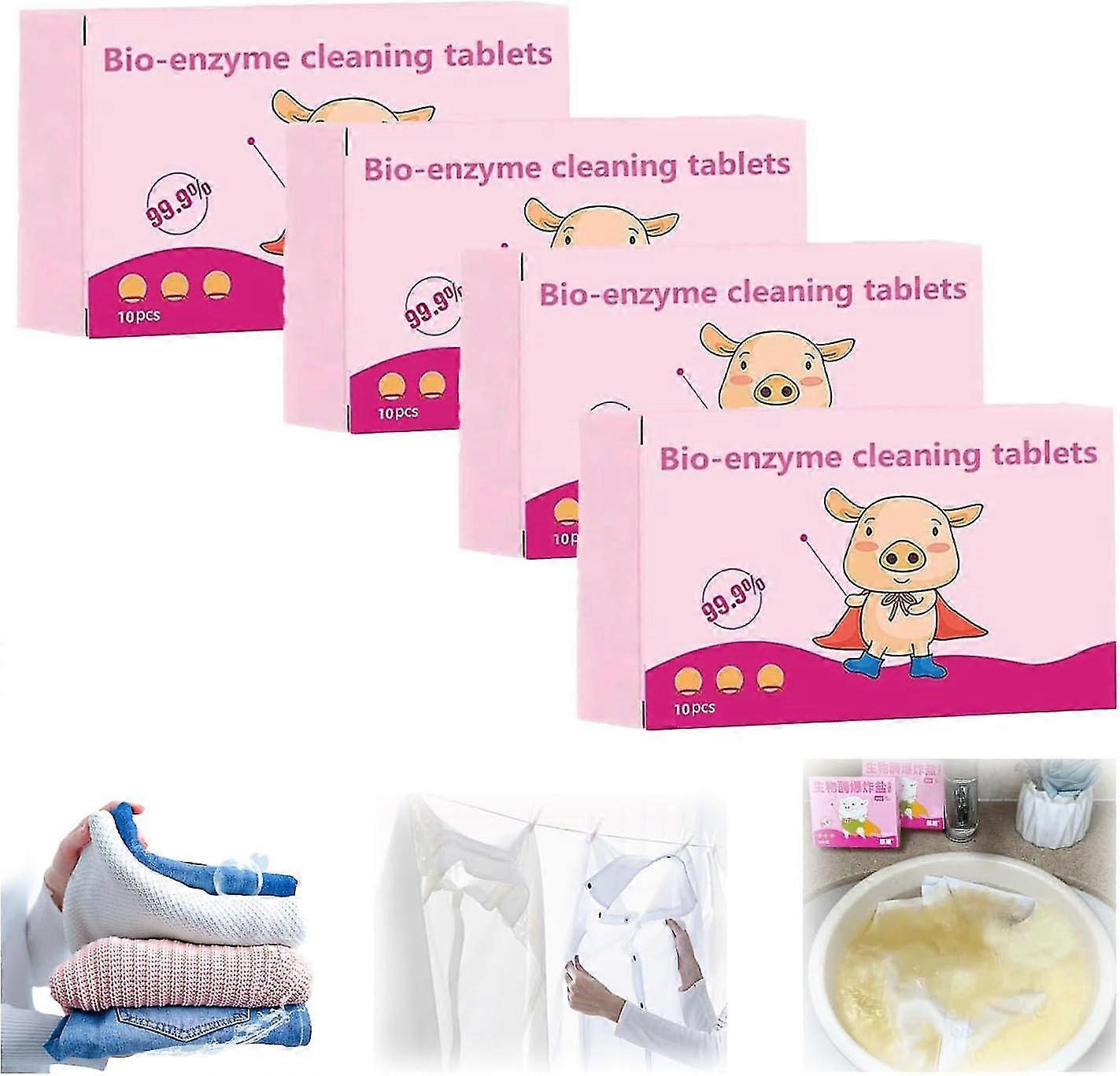 Multifunctional Bioenzyme Cleaning Tablets, Organic Enzyme Disintegrating Salt, Powerful Stain Removing Bio-enzyme Cleaning Tablets