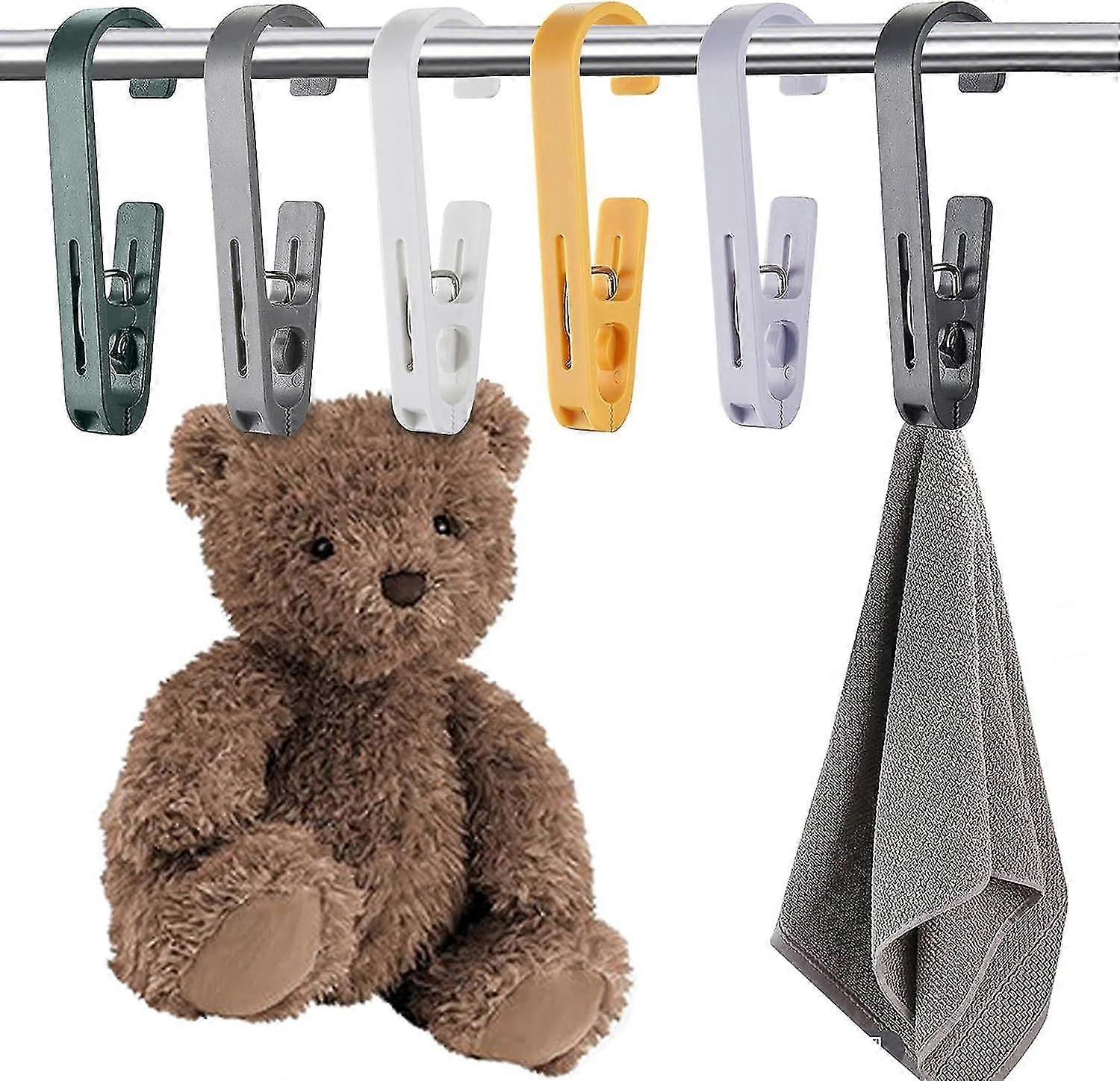 Clothes Pegs Towel Clips, Pack Of 6 Large Clothes Pegs Hooks, Multi-purpose Curtain Clips, Curtain Hooks For Hanging, Plastic Boot Clips, Towel Clips