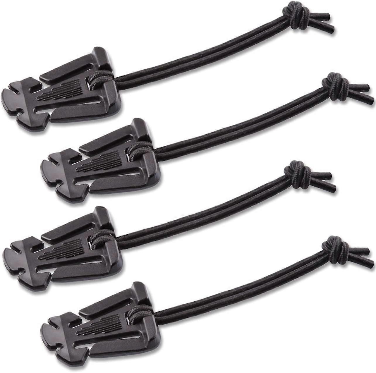 4 Pack Molle Web Dominators with Bungee String, Durable Tactical Webbing Management Tool, Backpack Accessories, Tactical Gear Clip, Versatile Tether